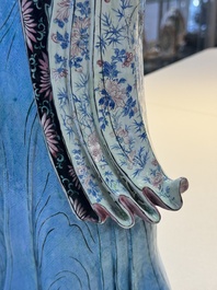 A fine and large Chinese famille rose Guanyin, Jiaqing