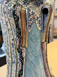 A fine and large Chinese famille rose Guanyin, Jiaqing