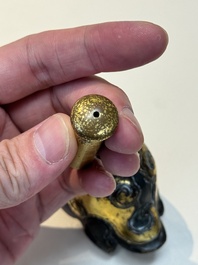 An extremely rare and fine Chinese gilt-bronze tortoise-form water dropper and cover, Song