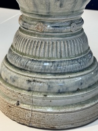 A large Annamese or Vietnamese blue and white inscribed altar vase, 16th C.