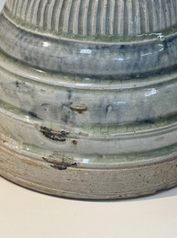 A large Annamese or Vietnamese blue and white inscribed altar vase, 16th C.