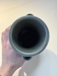 A Chinese Longquan celadon 'touhu' vase, Song/Yuan