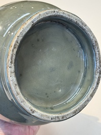 A Chinese Longquan celadon 'touhu' vase, Song/Yuan