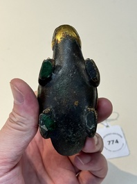 An extremely rare and fine Chinese gilt-bronze tortoise-form water dropper and cover, Song