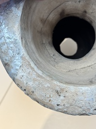A large Annamese or Vietnamese blue and white inscribed altar vase, 16th C.