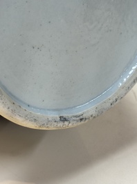 A Chinese blue, white and copper-red 'deer and pine tree' vase, Qianlong