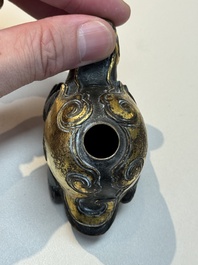 An extremely rare and fine Chinese gilt-bronze tortoise-form water dropper and cover, Song