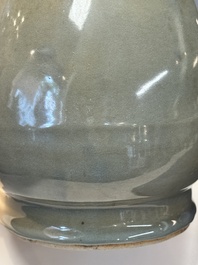 A Chinese Longquan celadon 'touhu' vase, Song/Yuan