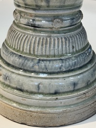 A large Annamese or Vietnamese blue and white inscribed altar vase, 16th C.