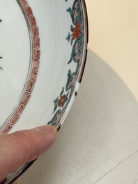 A pair of Chinese Dutch-decorated 'proverb' plates, 18th C.