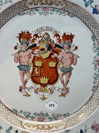 A fine Chinese armorial dish with the arms of Grant for the English market, Yongzheng, ca. 1730