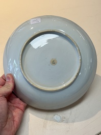 A pair of Chinese Dutch-decorated 'proverb' plates, 18th C.