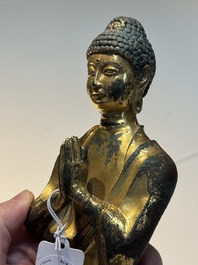 A fine Chinese gilt-bronze standing Buddha, Dali Kingdom, Yunnan, 11/12th C.