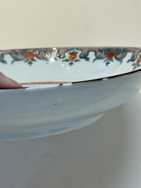 A pair of Chinese Dutch-decorated 'proverb' plates, 18th C.