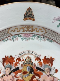 A fine Chinese armorial dish with the arms of Grant for the English market, Yongzheng, ca. 1730