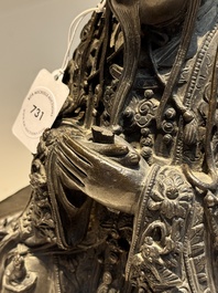 A fine Chinese bronze sculpture figure of Wenchang, Ming