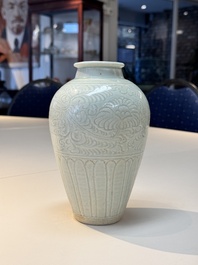 A Chinese qingbai vase with floral design, Song/Yuan