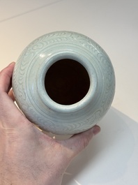 A Chinese qingbai vase with floral design, Song/Yuan