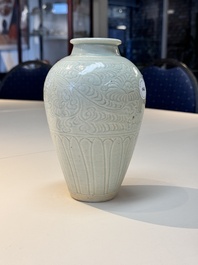 A Chinese qingbai vase with floral design, Song/Yuan