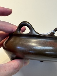 A Chinese bronze tripod censer, Kangxi mark and of the period