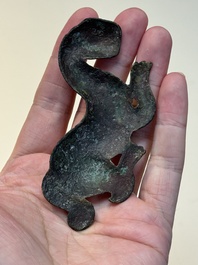 A rare Chinese gilt-bronze 'tiger' ornament, Han