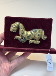 A rare Chinese gilt-bronze 'tiger' ornament, Han