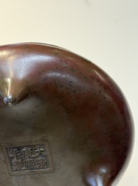 A Chinese bronze tripod censer, Kangxi mark and of the period