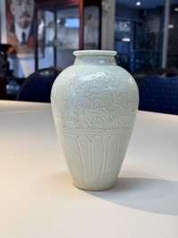 A Chinese qingbai vase with floral design, Song/Yuan