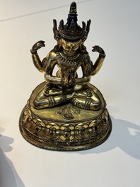 A fine Sino-Tibetan gilt-bronze Buddha, 17/18th C.