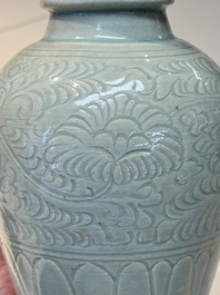 A Chinese qingbai vase with floral design, Song/Yuan