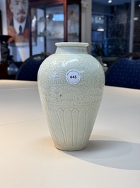 A Chinese qingbai vase with floral design, Song/Yuan