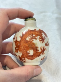 A diverse group of 12 Chinese snuff bottles and three covered seal paste boxes, Qianlong and Daoguang marks, 19th C.