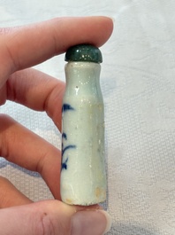 A diverse group of 12 Chinese snuff bottles and three covered seal paste boxes, Qianlong and Daoguang marks, 19th C.