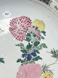 A Chinese famille rose 'butterfly among flowers' dish, Yongzheng