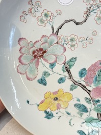A Chinese famille rose dish with floral design, Yongzheng