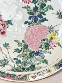 A Chinese famille rose 'butterfly among flowers' dish, Yongzheng