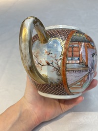 A Chinese Canton famille rose 'mandarin subject' teapot, Qianlong