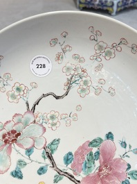 A Chinese famille rose dish with floral design, Yongzheng