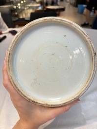 A Chinese blue and white 'He Lu Tong Chun 鶴鹿同春' vase, Tao Cheng Tang 陶成堂 mark, 18/19th C.