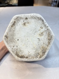 Three Chinese blue and white 'Lian Sheng San Ji 連升三級' vases, Transitional period