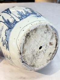 A Chinese blue and white 'qilin' jar, Transitional period