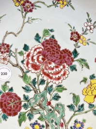 A Chinese famille rose 'peonies and plum blossoms' dish, Yongzheng