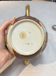A Chinese Canton famille rose 'mandarin subject' teapot, Qianlong