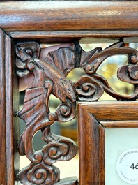 A Chinese famille rose 'gathering of sages' plaque, mounted in a wooden frame, Republic
