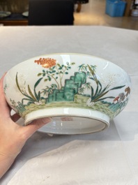 A fine Chinese famille rose 'eight peaches' box and cover, Qianlong mark, Republic