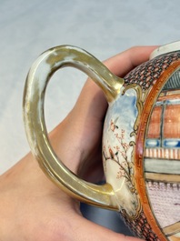 A Chinese Canton famille rose 'mandarin subject' teapot, Qianlong