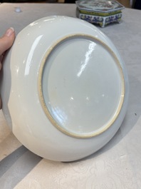 A Chinese famille rose dish with floral design, Yongzheng