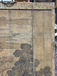 In the manner of Qiu Ying 仇英 (1494-1552): 'Festival in Chinese Garden', ink and colour on silk, 17/18th C.