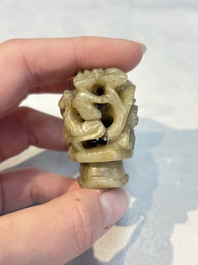 Four Chinese jade carvings, 19th C.