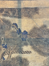 In the manner of Qiu Ying 仇英 (1494-1552): 'Festival in Chinese Garden', ink and colour on silk, 17/18th C.